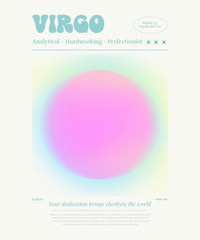 T-Shirt Design Template Featuring a Gradient Sphere for a Virgo Zodiac Sign 6844e