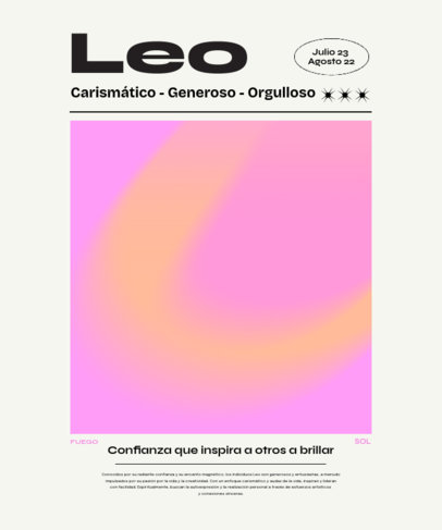 T-Shirt Design Generator with a Gradient Background for a Leo Zodiac Sign 6844f