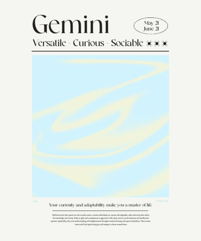Astrology-Themed T-Shirt Design Maker with an Abstract Illustration and Quotes for a Gemini Sign 6844h