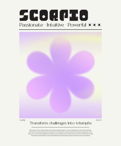 Astrology-Themed T-Shirt Design Maker Feautring a Flower Illustration for a Scorpio Sign 6844k
