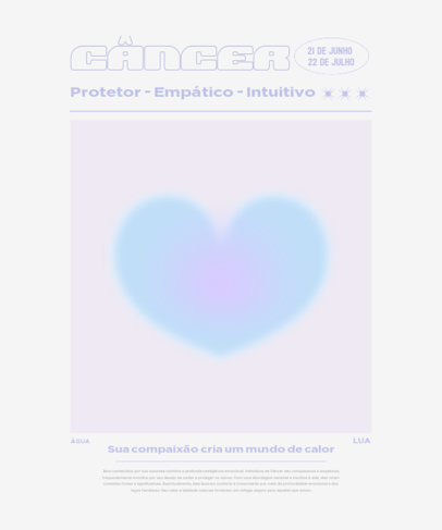 T-Shirt Design Template for a Cancer Zodiac Sign Featuring a Gradient Heart Graphic 6844l