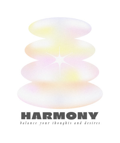 T-Shirt Design Generator with a Glowing Shape and a Harmony-Themed Quote 6848b