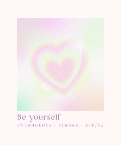 T-Shirt Design Creator Featuring a Glowing Heart with a Self-Love Quote 6848e
