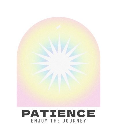 T-Shirt Design Template with an Aura-Inspired Theme and a Quote About Patience 6848g