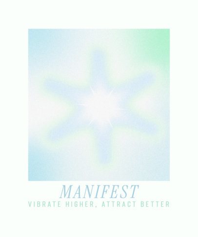 T-Shirt Design Maker Featuring a Glowing Star and a Quote About Manifestation 6848h