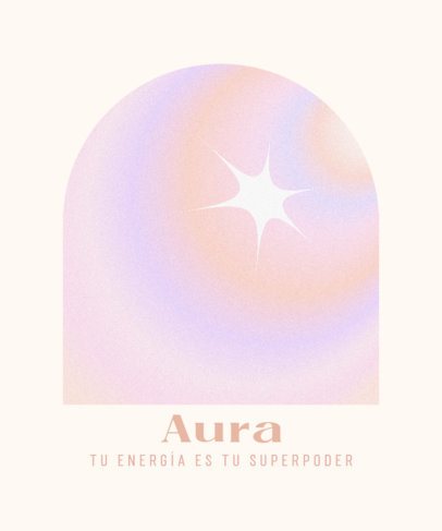 T-Shirt Design Generator Featuring a Colorful Illustration with a Quote About Auras 6848j
