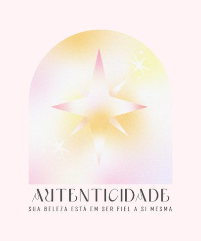 T-Shirt Design Template Featuring a Gradient Star with an Inspirational Phrase 6848l