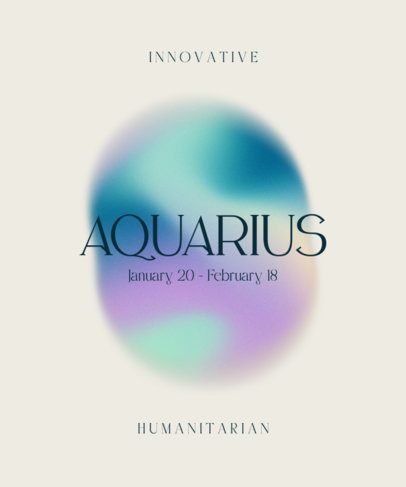Zodiac-Inspired T-Shirt Design Generator for Aquarius People with a Colorful Graphic 6843c