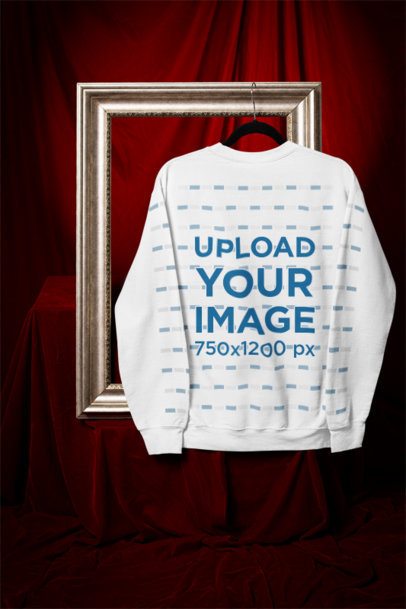 Framed Garment Mockup Featuring the Back-View of a Gildan Crewneck Sweatshirt m41081