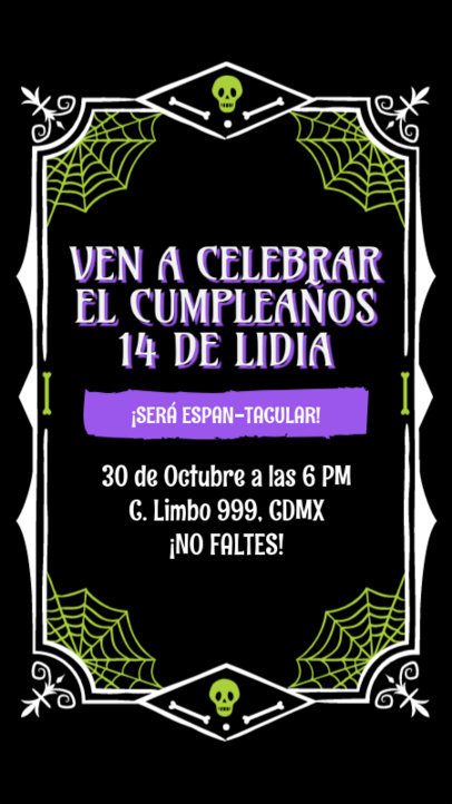 Invitation Design Template for a Spooky-Themed Birthday Inspired by a Mischievous Character 6549 6852