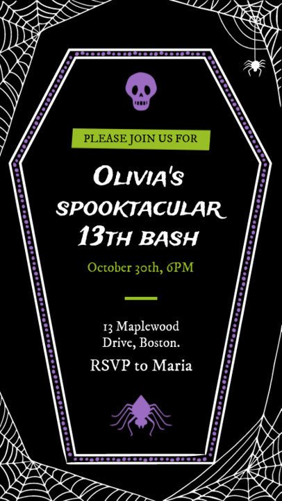 Invitation Design Maker with a Coffin-Shaped Frame Inspired by a Mischievous Character 5834 6852