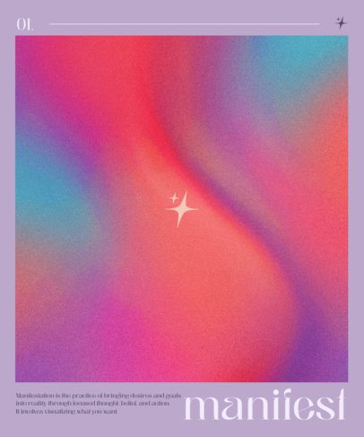 T-Shirt Design Creator with a Quote About Manifestation and a Gradient Background 6847c