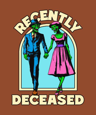 T-Shirt Design Creator With a Mischievous Character-Inspired Spooky Couple