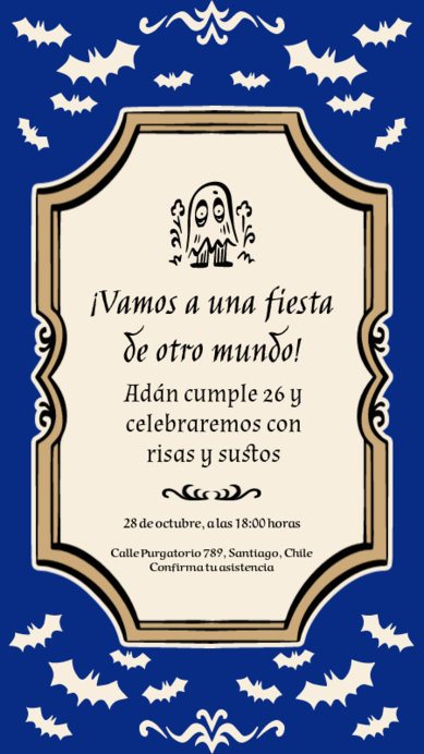 Party Instagram Story Maker Featuring a Ghost Inspired by a Mischievous Character