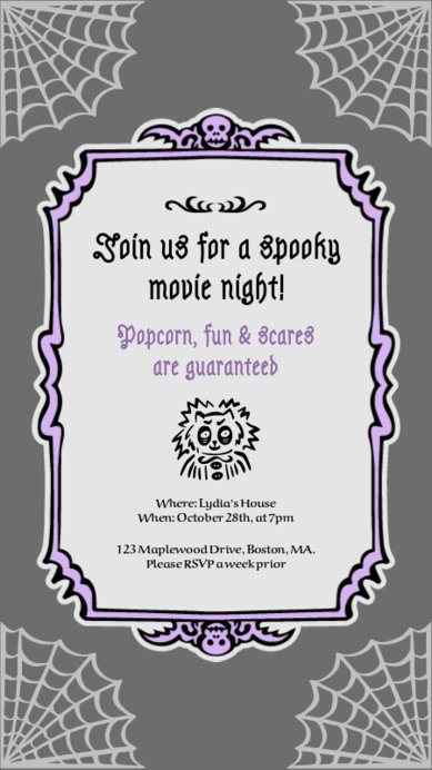 Spooky Movie Night Instagram Story Generator With a Style Inspired by a Mischievous Character