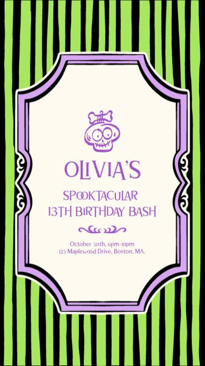 Birthday Party Instagram Story Template Featuring a Style Inspired by a Mischievous Character 6853g