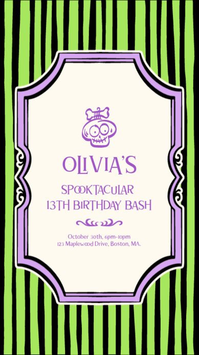 Birthday Party Instagram Story Template Featuring a Style Inspired by a Mischievous Character