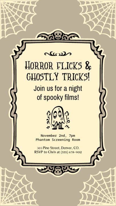 Instagram Story Maker for Horror Flicks Featuring a Mischievous Character-Inspired Aesthetic 6853h