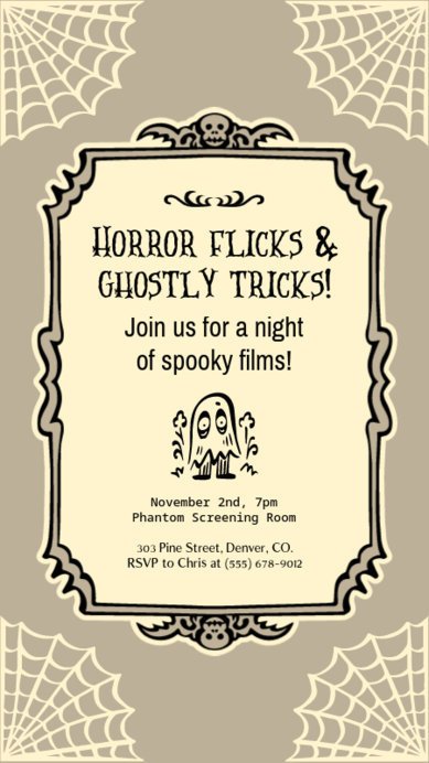 Instagram Story Maker for Horror Flicks Featuring a Mischievous Character-Inspired Aesthetic