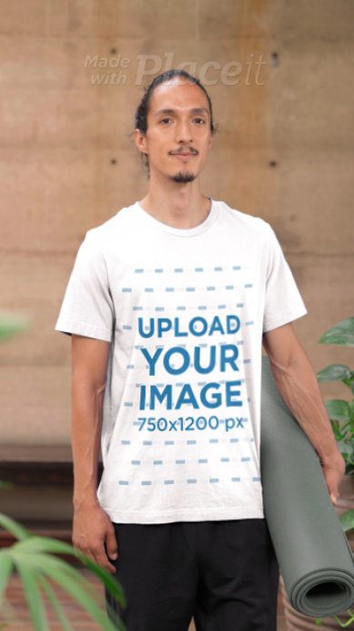 Video of a Yoga Instructor Wearing a Round-Neck Bella Canvas Tee 