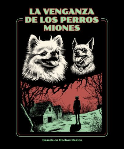 T-Shirt Design Maker Featuring a Funny Horror Theme With Dog Graphics 6864
