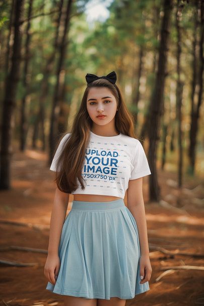 Crop Top Mockup of an AI-Generated Woman Inspired by a Popular Fantasy Film