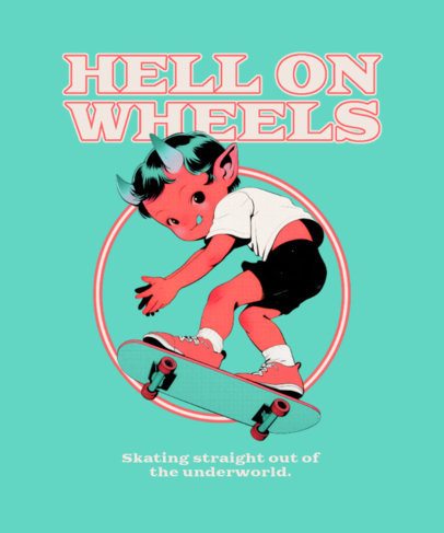 T-Shirt Design Template With a Horror Vintage Aesthetic for Halloween