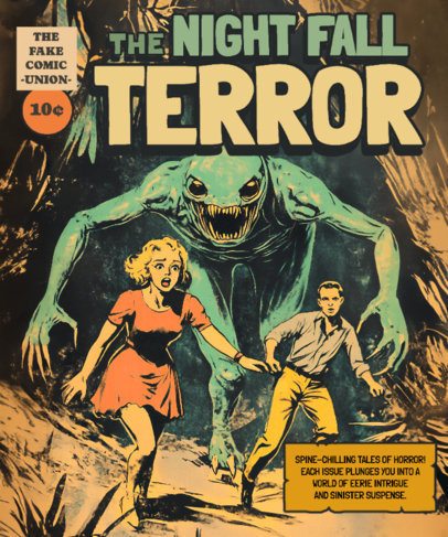 T-Shirt Design Maker for Horror Enthusiasts Featuring a Monster Comic Theme