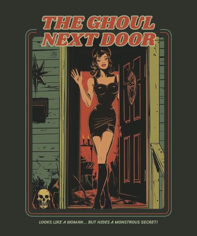 T-Shirt Design Generator With a Vintage Aesthetic and a Terror Comic Theme 6864a