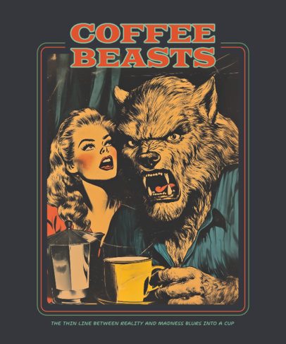 Horror T-Shirt Design Generator for Werewolf Comic Enthusiasts