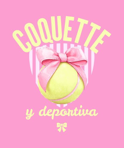 Tennis Club T-Shirt Design Maker With a Coquette Aesthetic 6859d