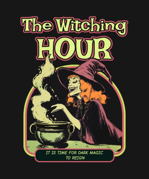 Placeit - T-Shirt Design Creator Featuring a Retro-Style Witch Illustration