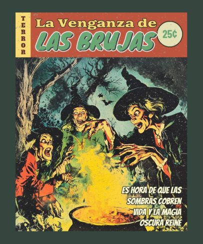 T-Shirt Design Generator With a Witches Comic Story Theme