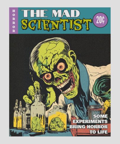 T-Shirt Design Creator Featuring a Vintage Aesthetic and a Horror Theme