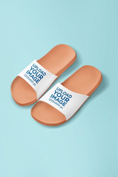 Mockup of an AI-Created Pair of Sandals in a Customizable Backdrop