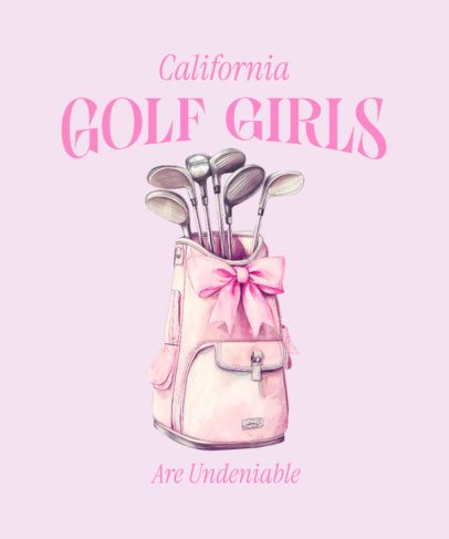 T-Shirt Design Template for a Girls' Exclusive Golf Club