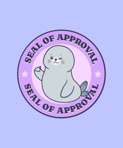 T-Shirt Design Maker Featuring a Cute Seal of Approval Theme