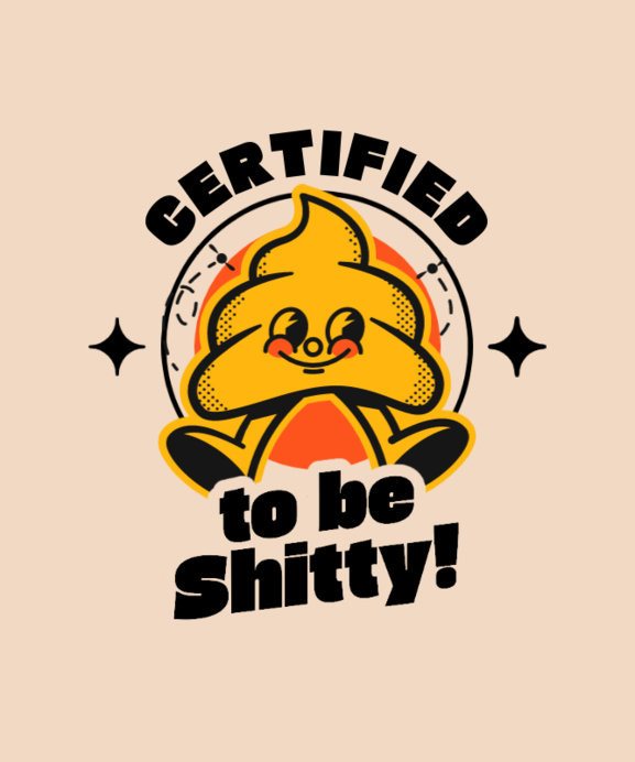 Placeit - T-Shirt Design Maker Featuring a Funny Cartoonish Shit