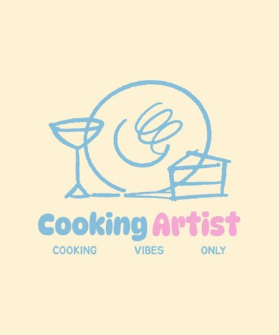 T-Shirt Design Maker With a Cooking-Themed Graphic and a Quote