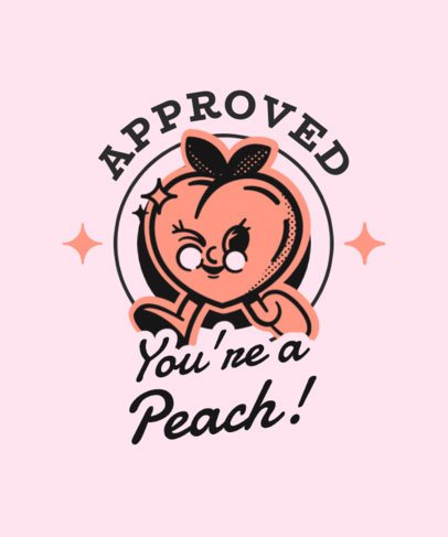T-Shirt Design Creator With a Cartoonish Peach and an Approval Meme Theme