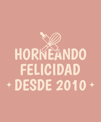 Quote T-Shirt Design Generator Featuring Baking Tool Illustrations