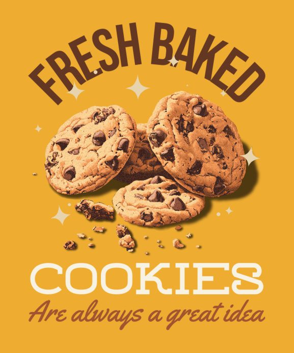 T-Shirt Design Generator Featuring a Cookies-Themed Quote for Foodies