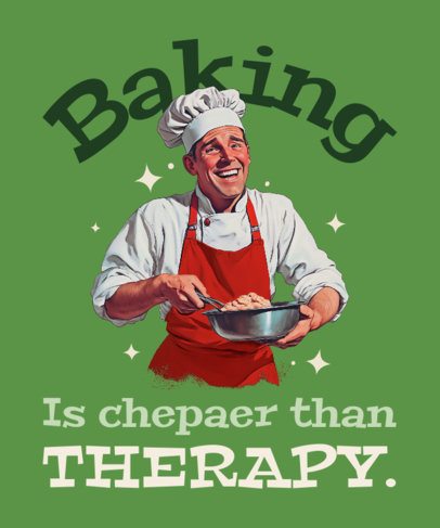 T-Shirt Design Creator With a Retro Style for Baking Enthusiasts 7012b