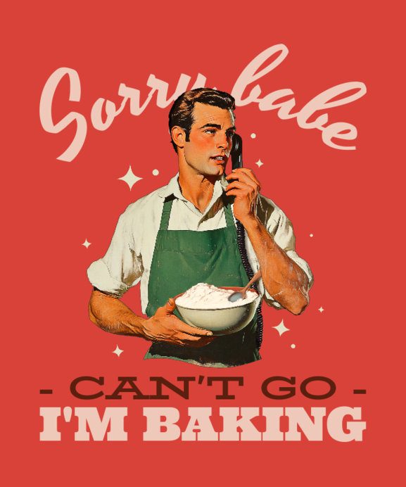 T-Shirt Design Template Featuring a Baking-Themed Quote and an AI-Created Graphic