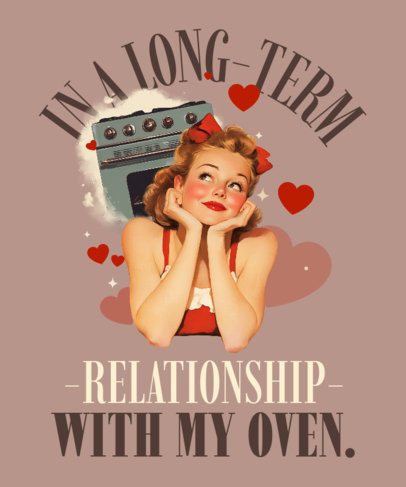 Retro T-Shirt Design Maker With Baking-Themed Quote 7012d