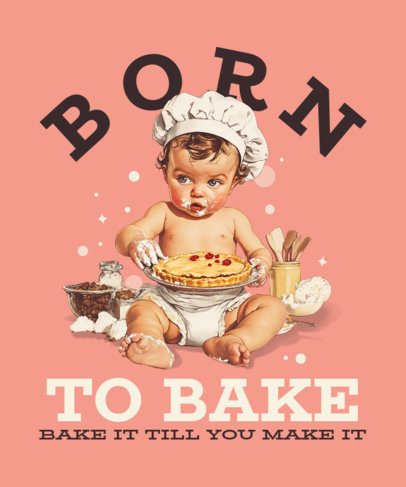 Cute T-Shit Design Generator Featuring a Baby Chef Graphic 7012e