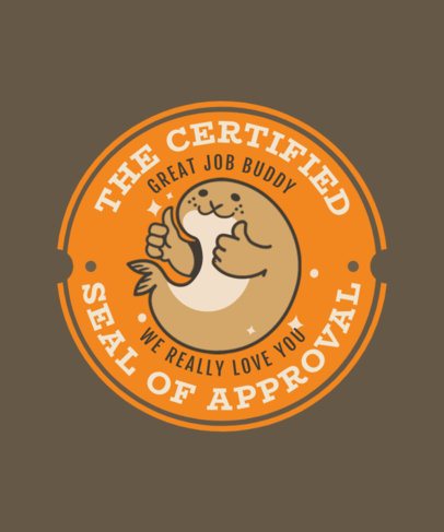 T-Shirt Design Creator With an Approval Seal-Themed Graphic