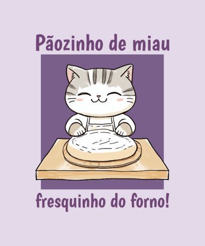 Baking T-Shirt Design Generator Featuring an Illustrated Kitty Graphic 7014e