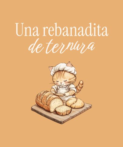 Cat-Themed T-Shirt Design Maker Featuring a Baking Graphic 7013d