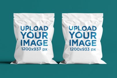 Food Packaging Mockup Featuring Two AI-Created Chip Bags